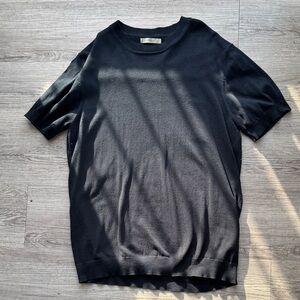 Mango Men’s L Black Short Sleeve Knit Tee